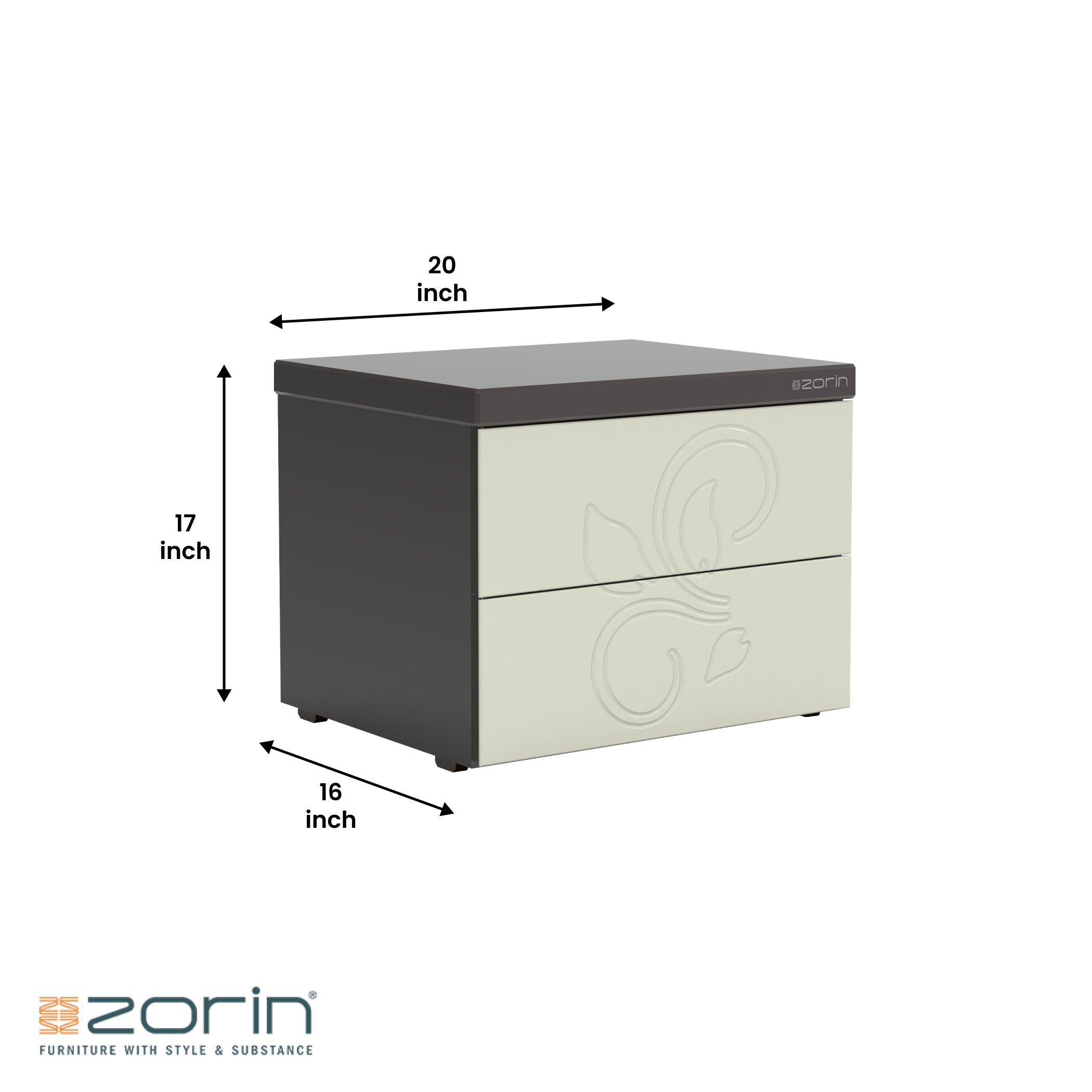 Allure Bed Side Table High Gloss PU Zorin